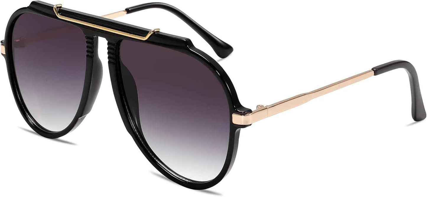 Oversized Retro Aviator Sunglasses for Women
