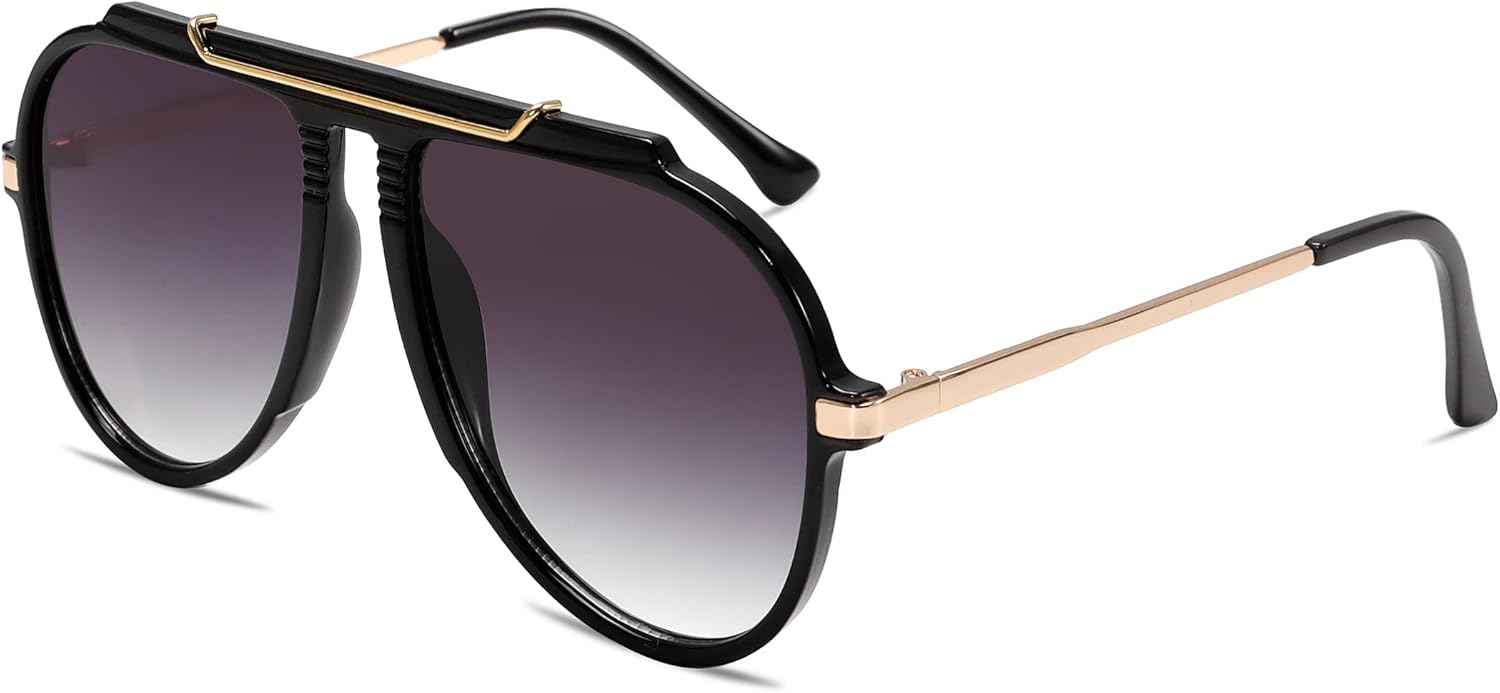 Oversized Retro Aviator Sunglasses for Women