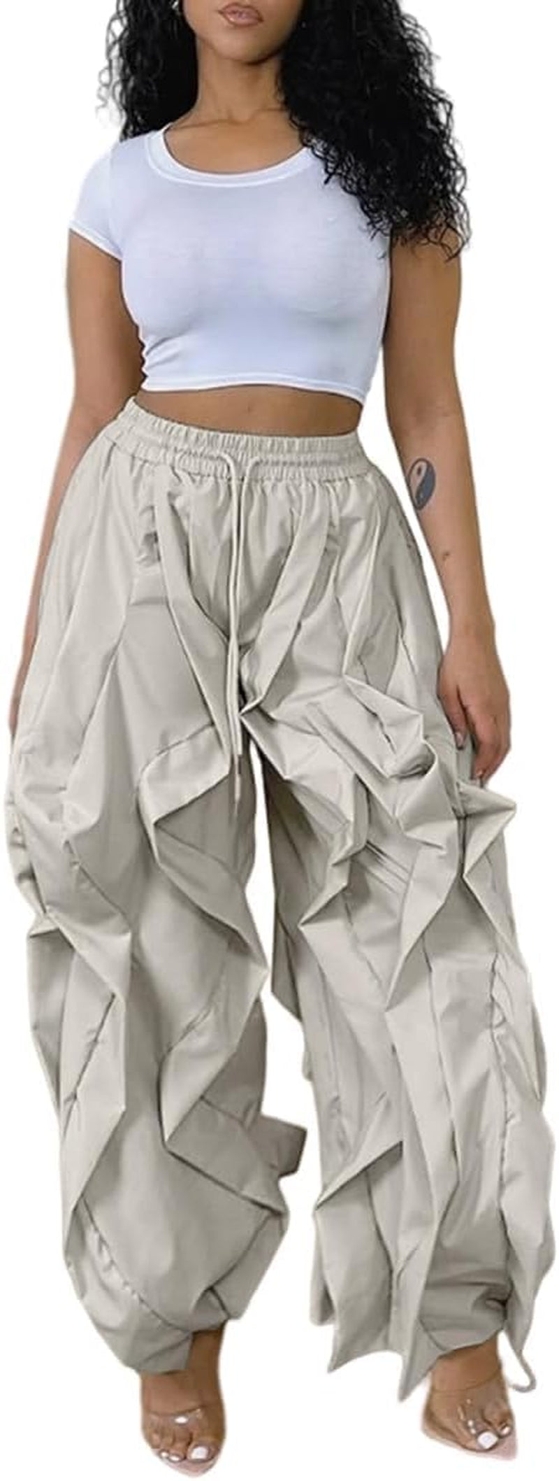 Women's Ruffle Cargo Jogger Pants