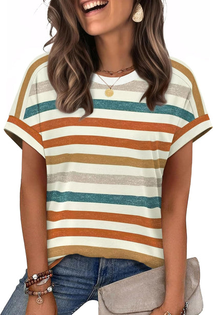 Women's Cap Sleeve Crew Neck T-Shirt