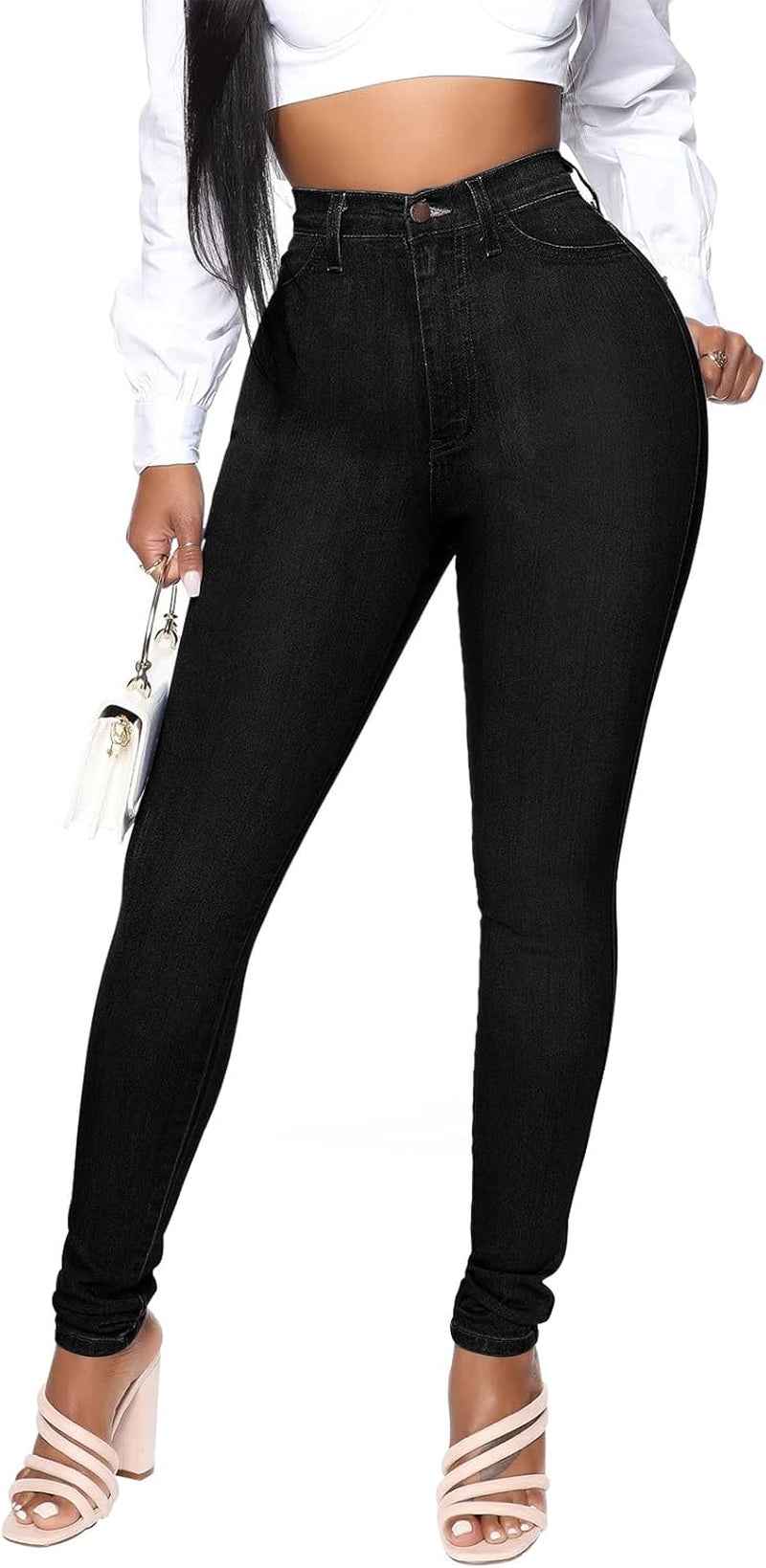 Women's Classic High Waisted Skinny Stretch Butt Lifting Jeans