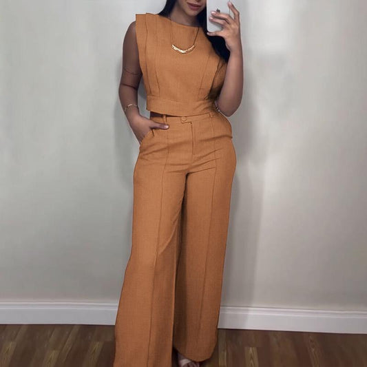Women's 2 Piece Crop Top and Pants Set