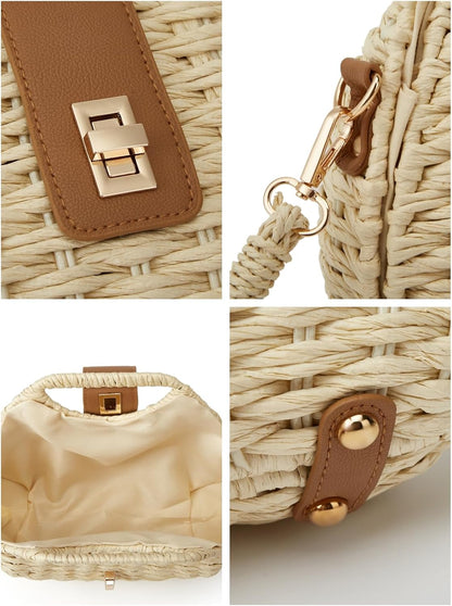 Chic Handmade Straw Woven Beach Clutch - Perfect Summer Accessory for Women
