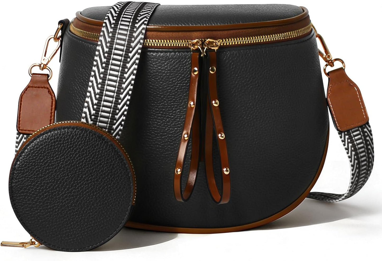 Elevate Your Style with the MOETYANG Large Vegan Leather Crossbody Bag for Women - Complete with Coin Purse in Chic Chocolate Brown