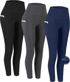 Fengbay 2 Pack High Waist Yoga Pants with Pockets - Tummy Control Workout Leggings for Women