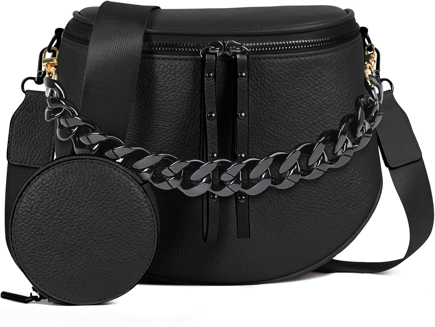 Elevate Your Style with the MOETYANG Large Vegan Leather Crossbody Bag for Women - Complete with Coin Purse in Chic Chocolate Brown