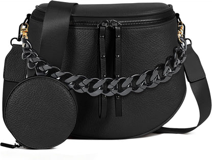 Elevate Your Style with the MOETYANG Large Vegan Leather Crossbody Bag for Women - Complete with Coin Purse in Chic Chocolate Brown