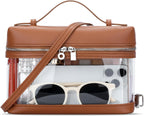 Clear Crossbody Bag for Women Stadium Approved - Vegan Leather 