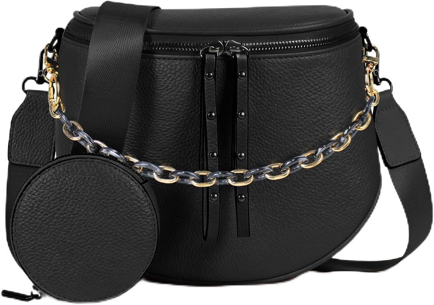 Elevate Your Style with the MOETYANG Large Vegan Leather Crossbody Bag for Women - Complete with Coin Purse in Chic Chocolate Brown