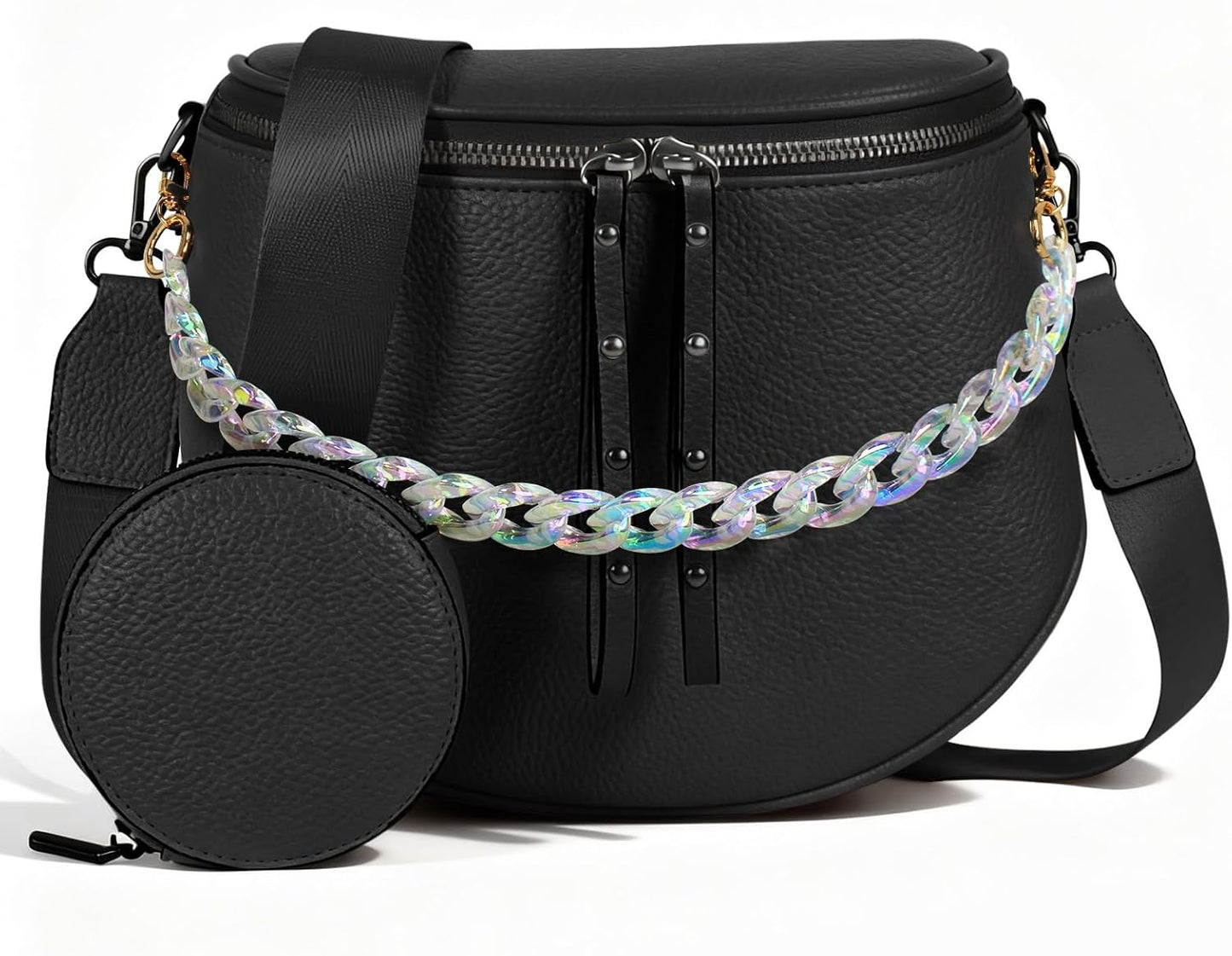 Elevate Your Style with the MOETYANG Large Vegan Leather Crossbody Bag for Women - Complete with Coin Purse in Chic Chocolate Brown