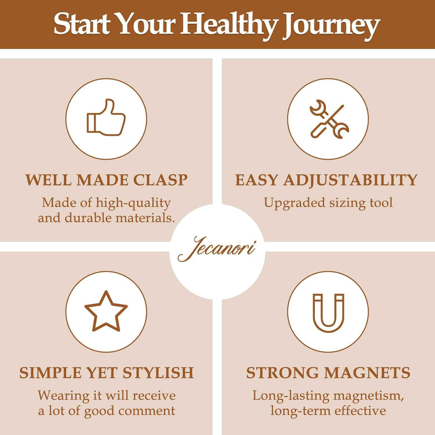 Jecanori Pure Copper Ultra Magnetic Bracelet