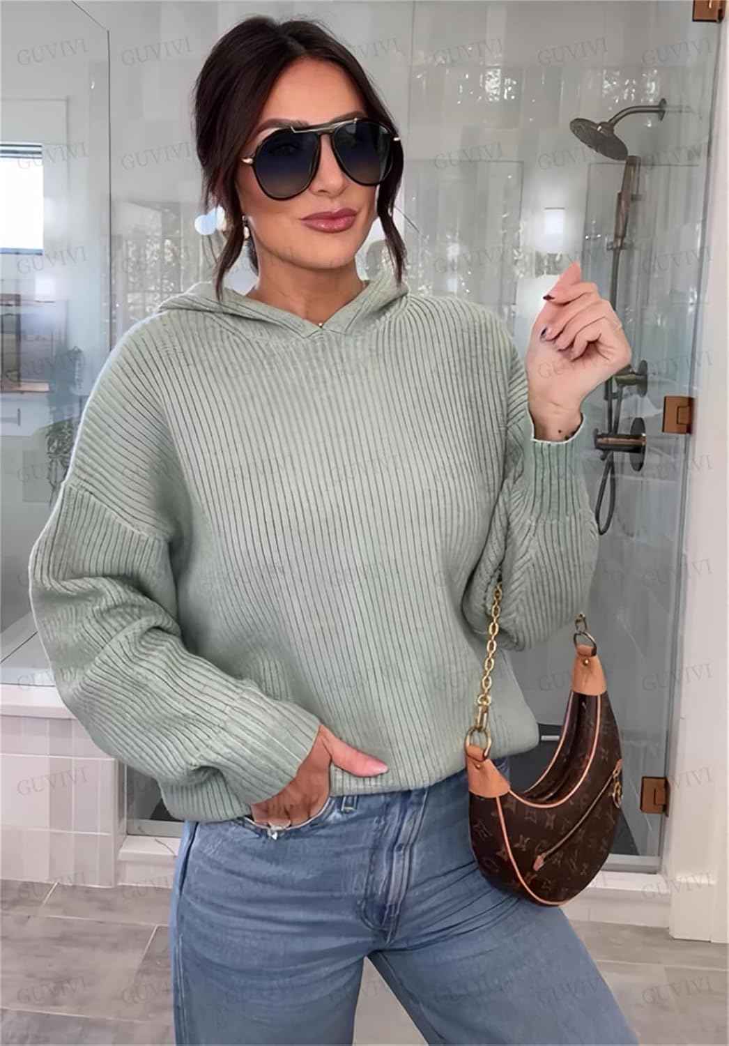 Oversized Retro Aviator Sunglasses for Women
