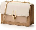 Women's Leather Crossbody Bag Stylish Medium Color-Block Designer Purse for Everyday Use