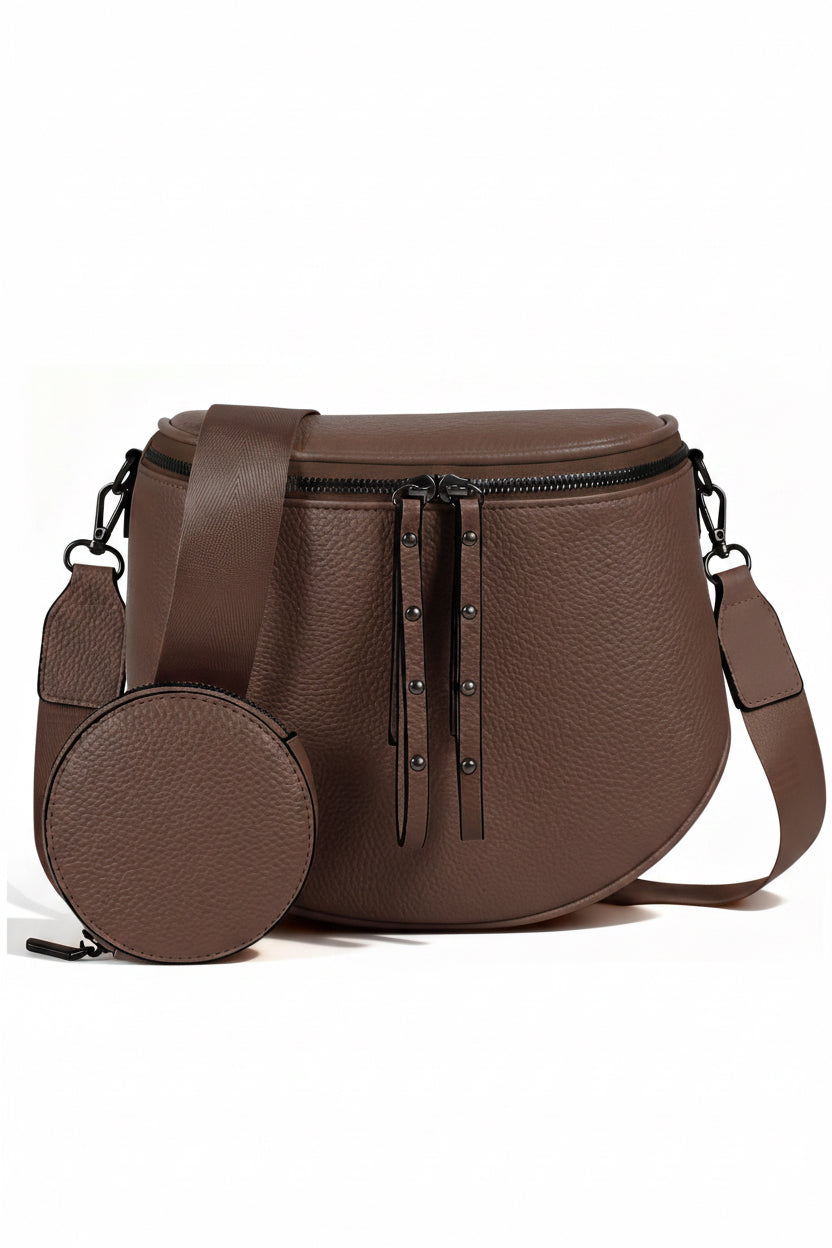 Elevate Your Style with the MOETYANG Large Vegan Leather Crossbody Bag for Women - Complete with Coin Purse in Chic Chocolate Brown
