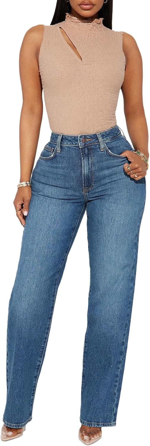 Women's Straight Leg High Waisted Jeans for Women
