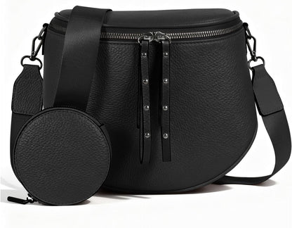 Elevate Your Style with the MOETYANG Large Vegan Leather Crossbody Bag for Women - Complete with Coin Purse in Chic Chocolate Brown