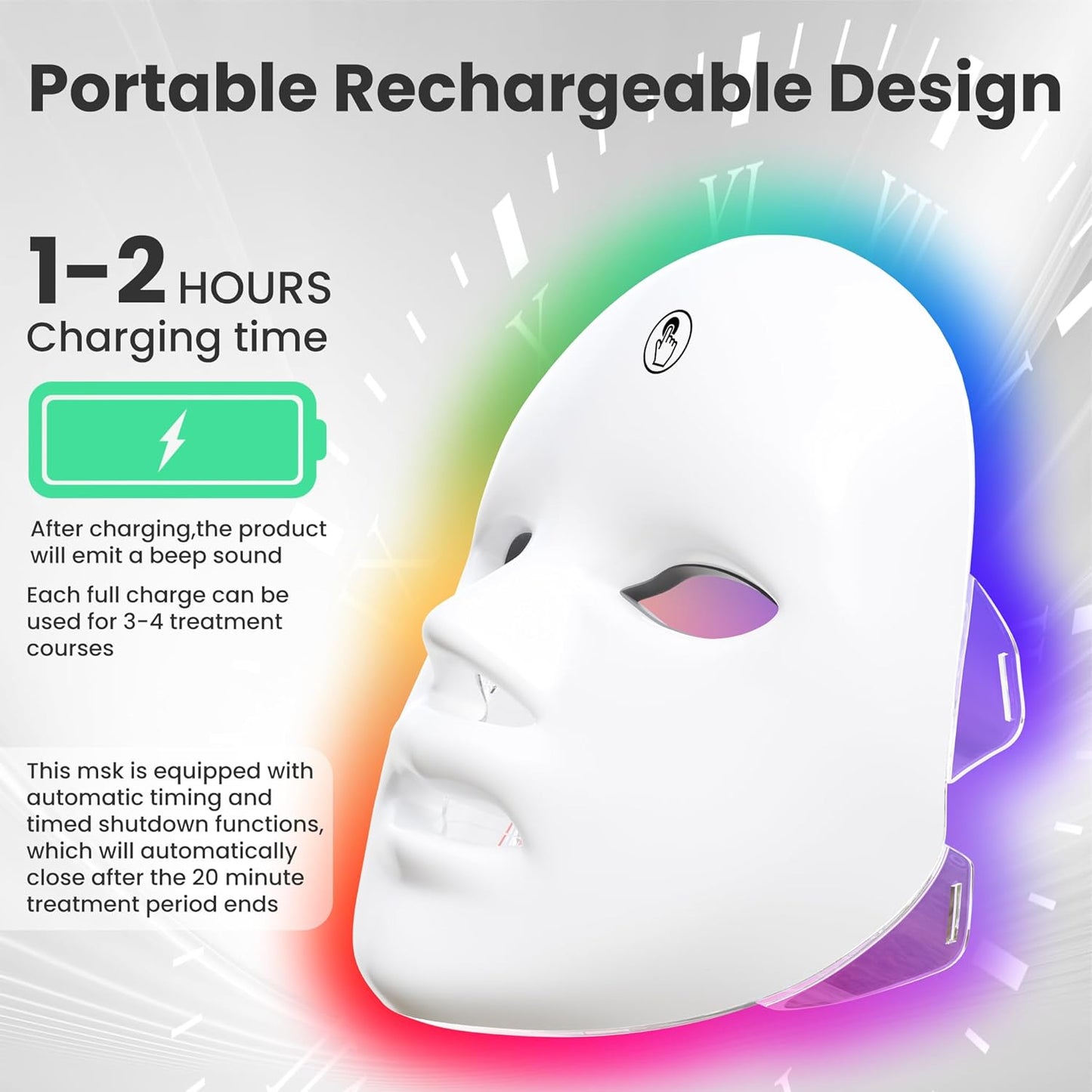 Revitalize Your Skin with the 7-in-1 LED Facial Mask - Portable Red Light Therapy for Home or Salon Use