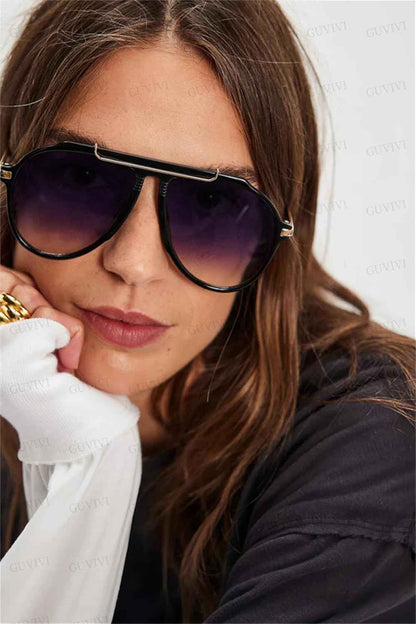 Oversized Retro Aviator Sunglasses for Women
