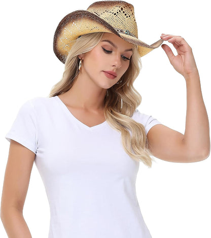 Stylish Shapeable Brim Cowboy Hat for Women and Men - Tawny & Coffee Color, Perfect for Any Western Adventure