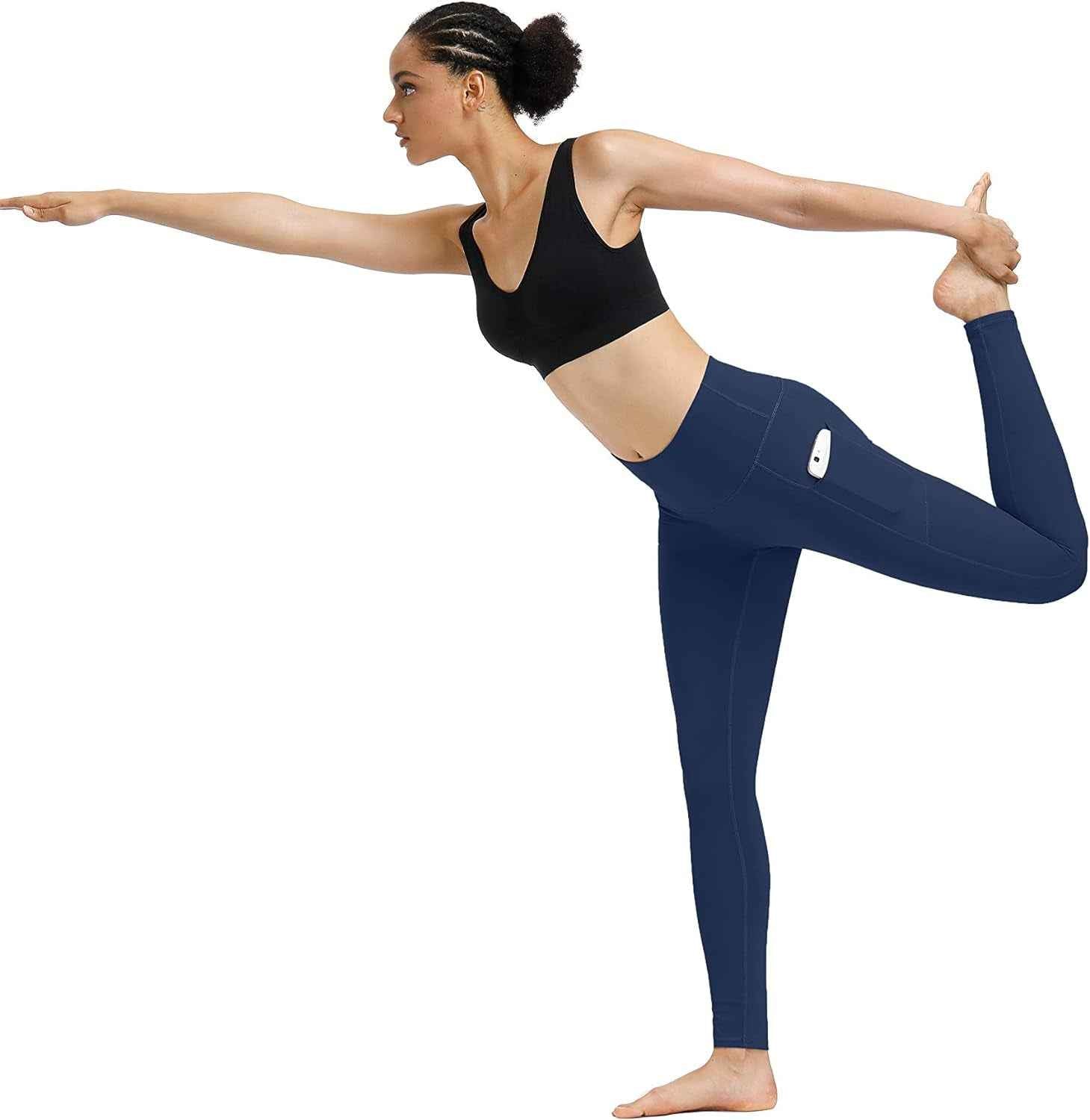 Fengbay 2 Pack High Waist Yoga Pants with Pockets - Tummy Control Workout Leggings for Women