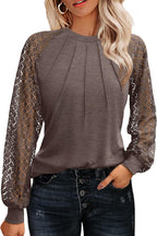 Womens Lace Short/Long Sleeve Top Dressy