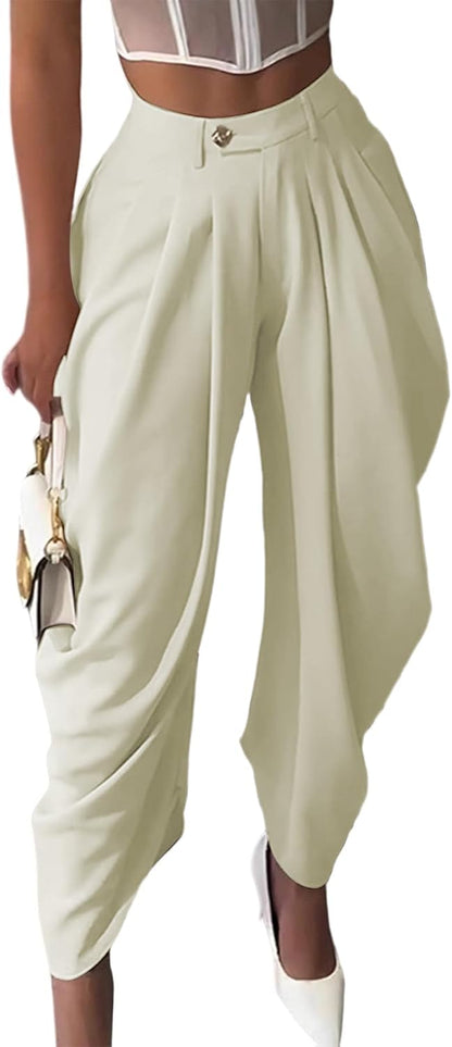 Women's High Waisted Wide Leg Dress Palazzo Pants 