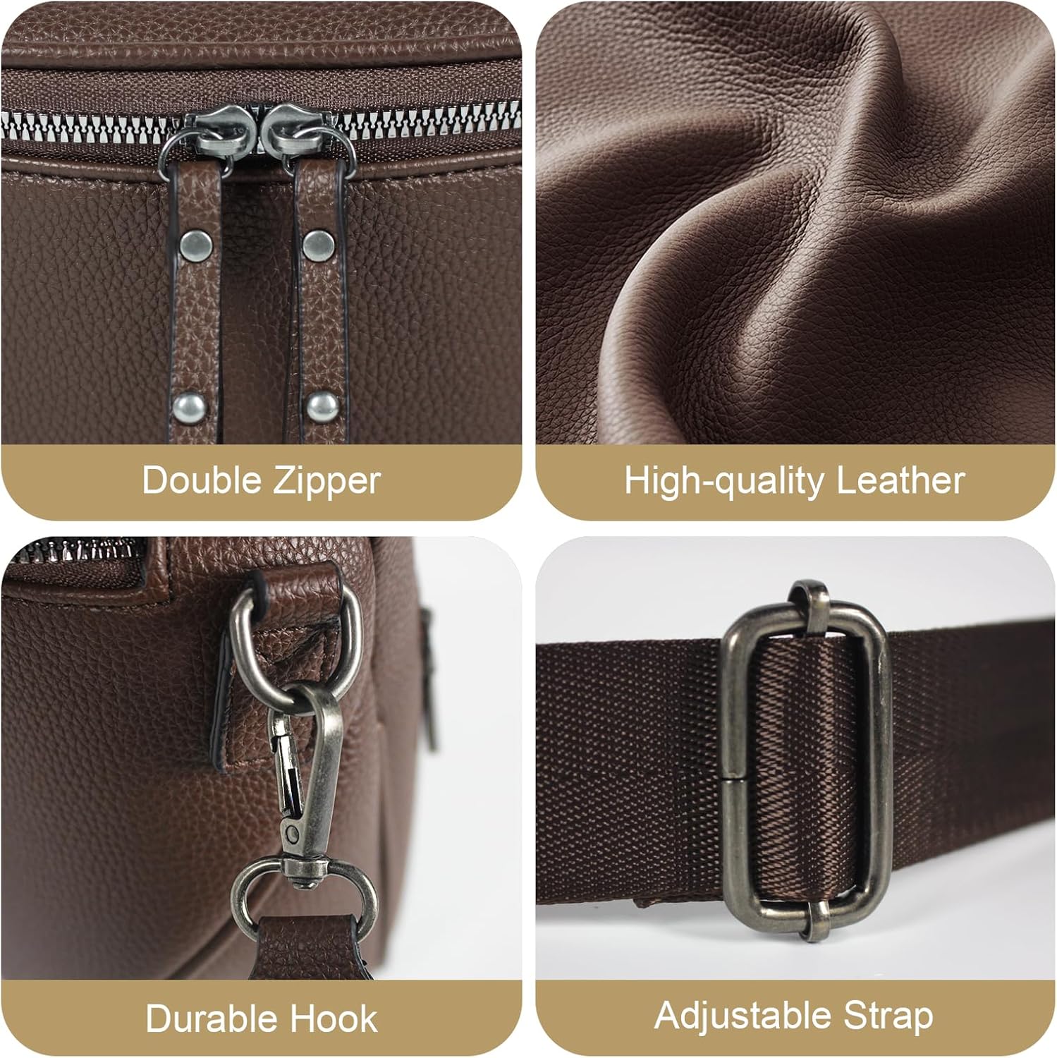 Elevate Your Style with the MOETYANG Large Vegan Leather Crossbody Bag for Women - Complete with Coin Purse in Chic Chocolate Brown