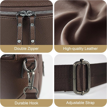 Elevate Your Style with the MOETYANG Large Vegan Leather Crossbody Bag for Women - Complete with Coin Purse in Chic Chocolate Brown