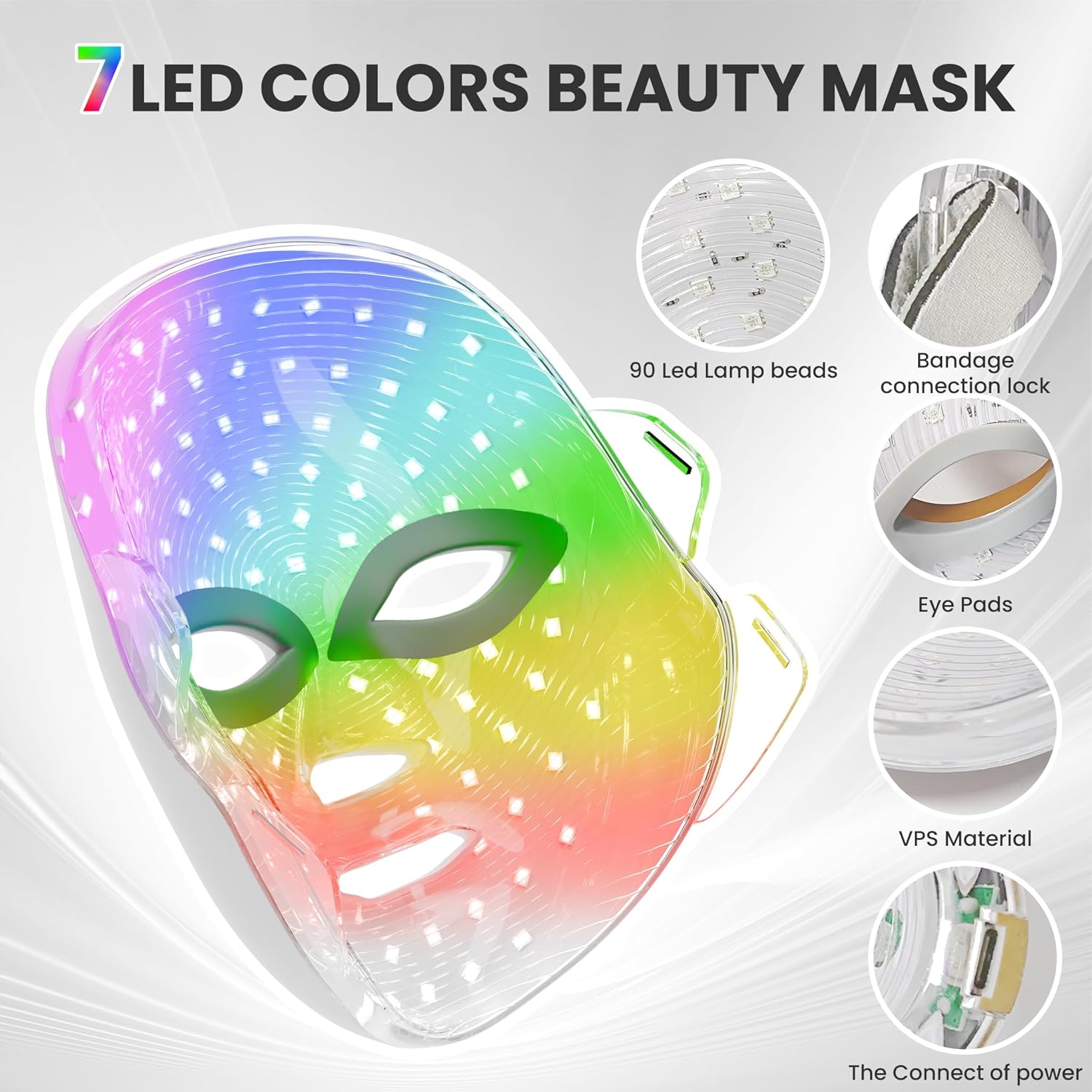 Revitalize Your Skin with the 7-in-1 LED Facial Mask - Portable Red Light Therapy for Home or Salon Use