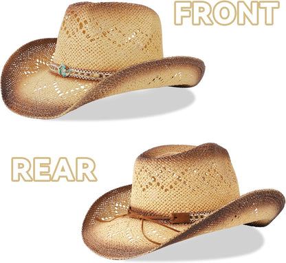 Stylish Shapeable Brim Cowboy Hat for Women and Men - Tawny & Coffee Color, Perfect for Any Western Adventure
