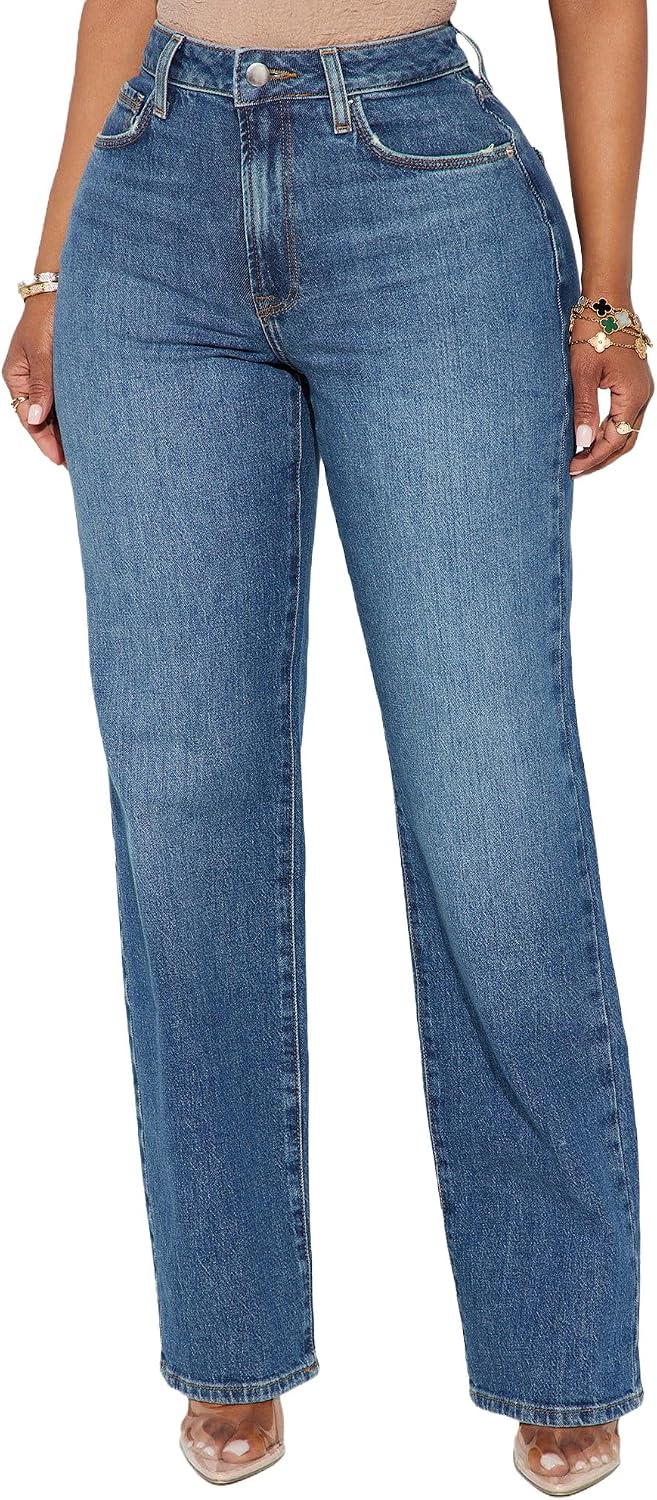 Women's Straight Leg High Waisted Jeans for Women
