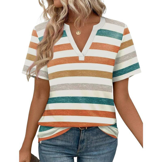 Womens Short Sleeve V Neck Top