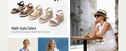 Athlefit Espadrille Wedge Sandals for Women