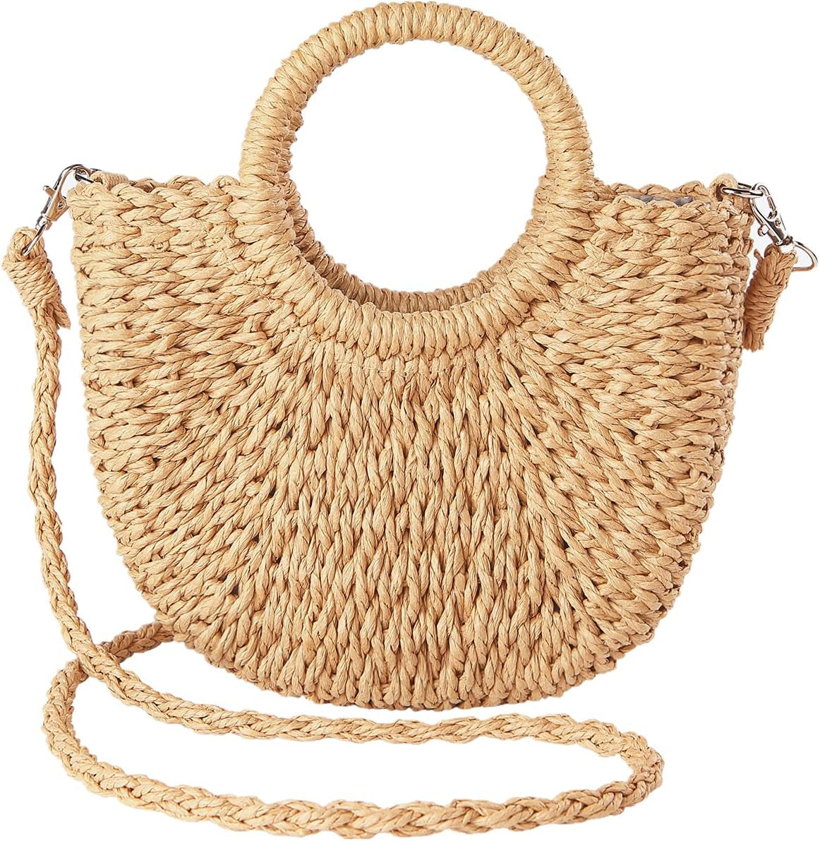 Chic JOLLQUE Straw Beach Bag - Stylish Mini Crochet Crossbody Purse for Women