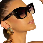 Big Frame Cat Eye Fashionable Sunglasses for Women UV400 - Cyndora