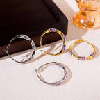 Crystal Hoop Earrings - Elegant Spiral Design for Women