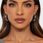 Crystal Hoop Earrings - Elegant Spiral Design for Women