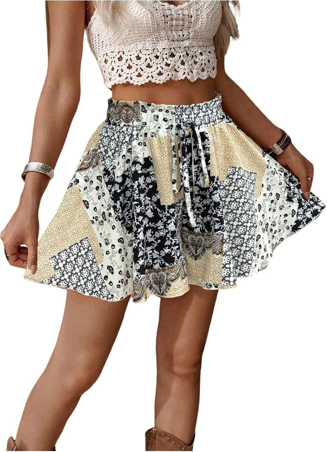 Women's Flowy High Waisted Summer Casual Dressy Shorts 
