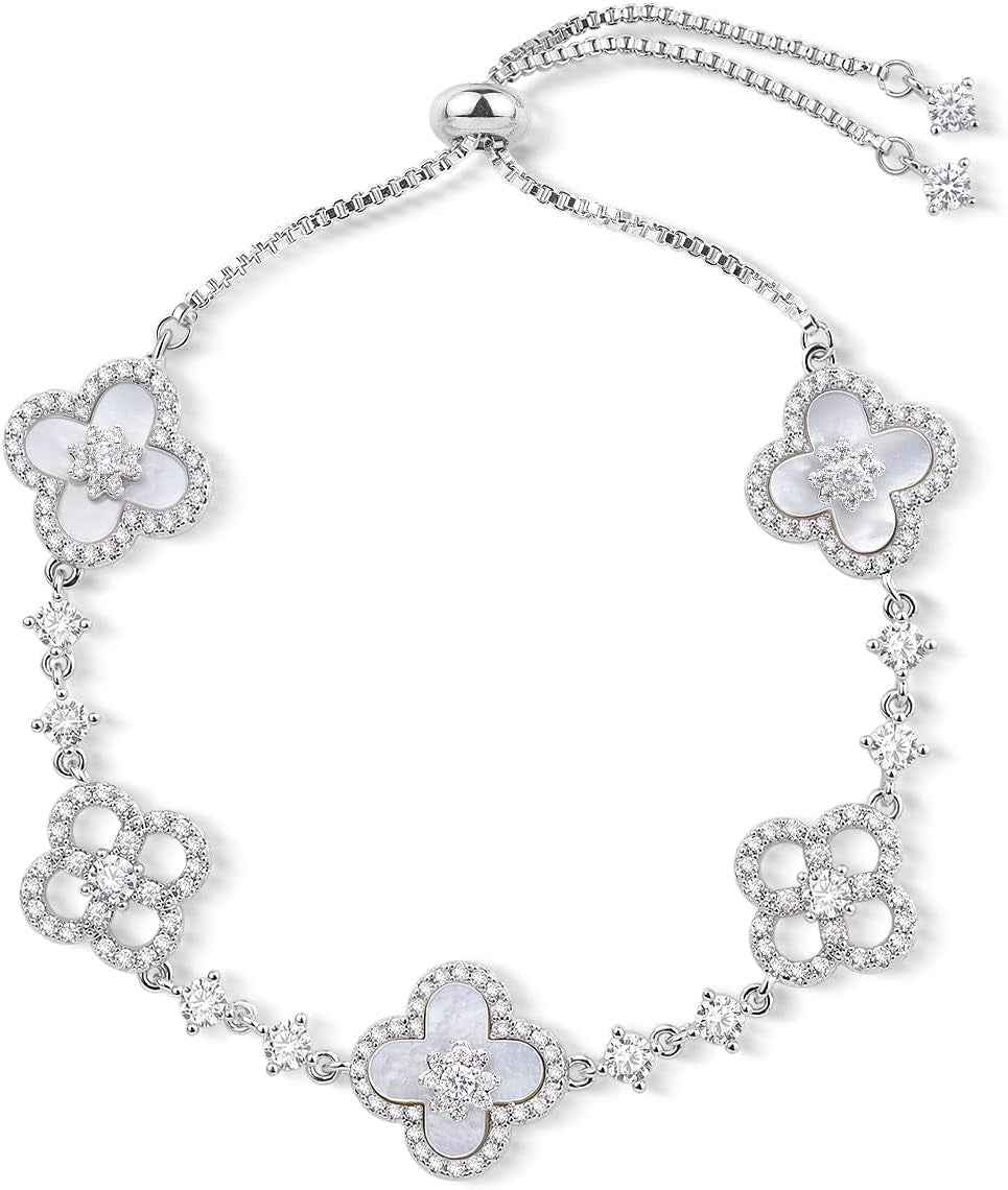 18K Gold Plated Clover Bracelet for Women | Elegant Four Leaf Flower Charm Bracelet