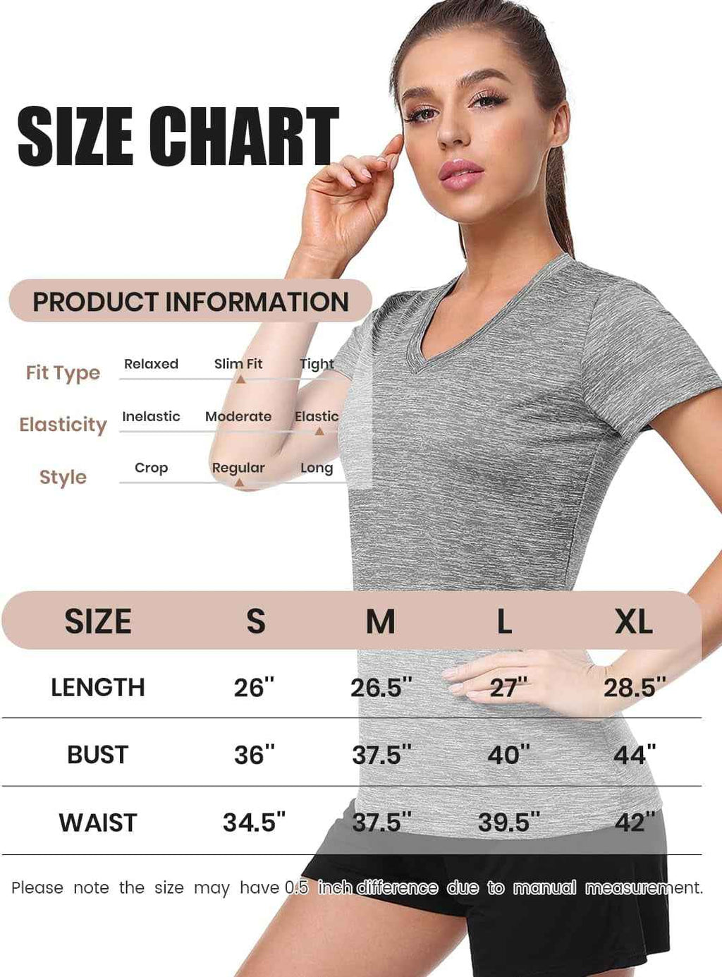 5-Pack Women's Short Sleeve Dry Fit T-Shirt - Moisture Wicking Athletic V-Neck Tee