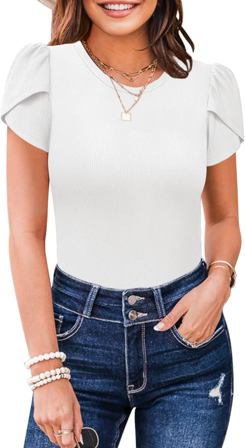 Women's Ribbed Petal Sleeve Bodysuit