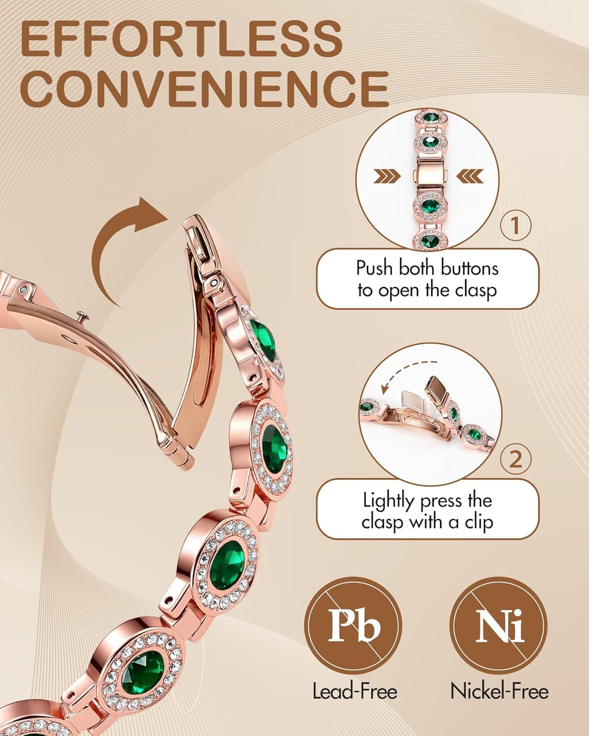 Feraco Pure Copper Bracelets for Women, 4X Ultra Strength Magnetic Bracelet with 3800 Gauss Neodymium Magnets & Dazzling Austrian Cut Crystals Stone, Adjustable Jewelry Gift