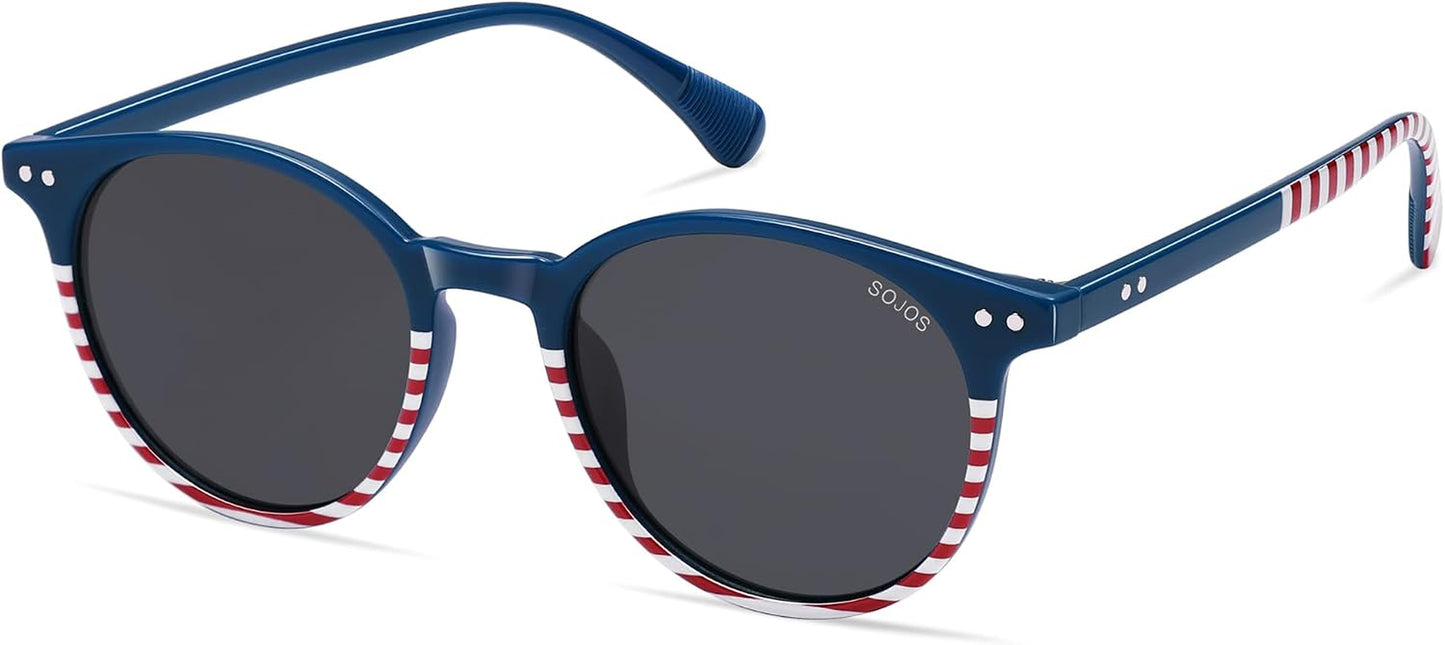 SOJOS Small Round Polarized Sunglasses for Women & Men