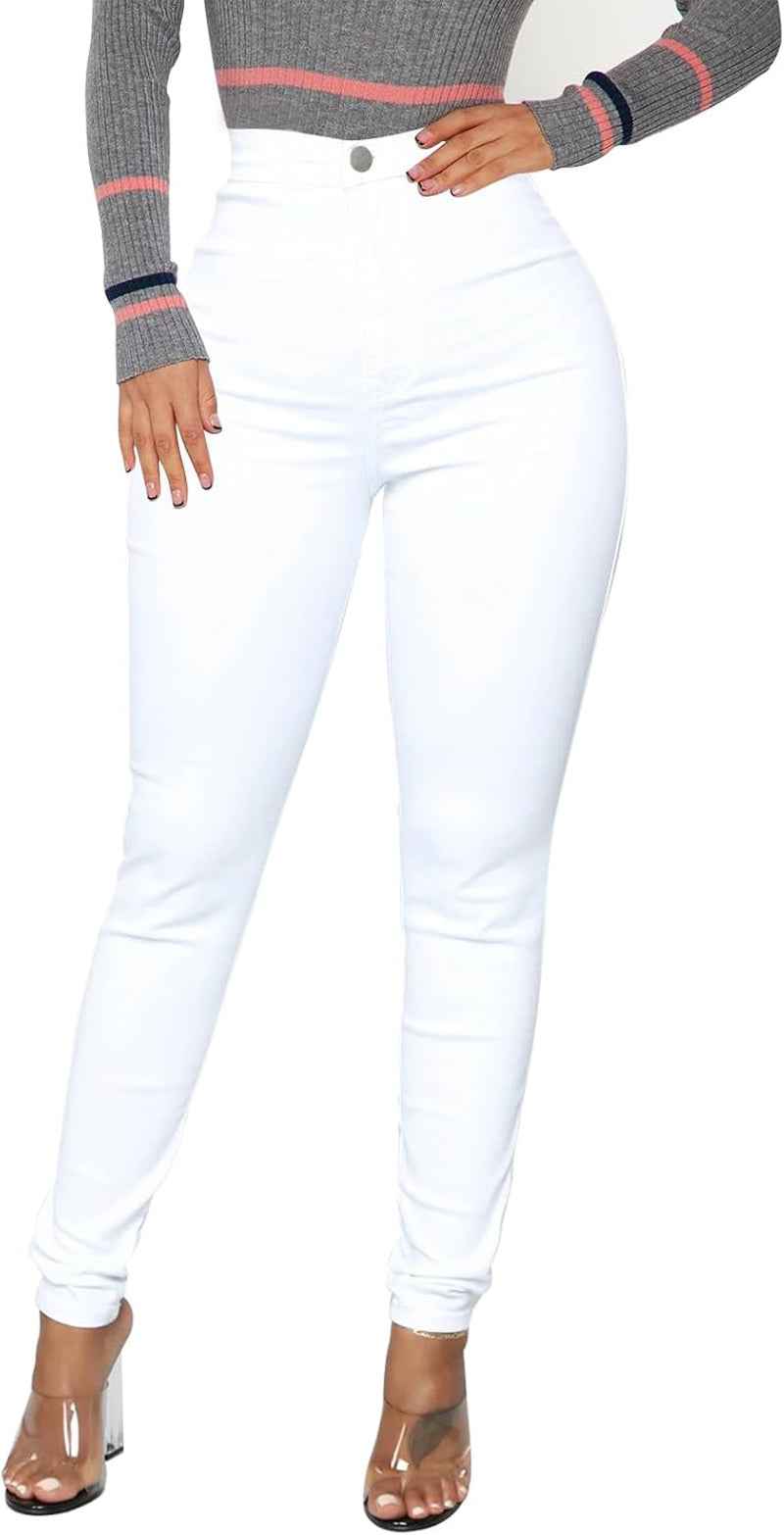 Women's Classic High Waisted Skinny Stretch Butt Lifting Jeans