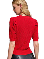 Women's Textured Puff Sleeve Sweater - Cyndora