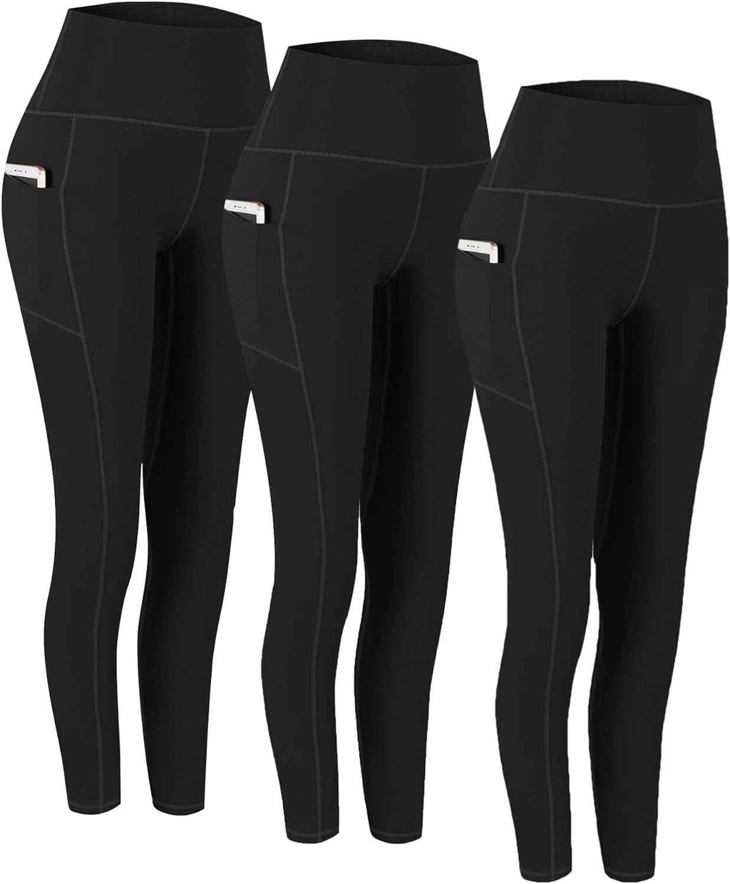 Fengbay 2 Pack High Waist Yoga Pants with Pockets - Tummy Control Workout Leggings for Women