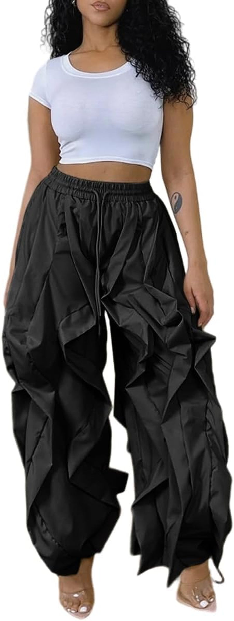 Women's Ruffle Cargo Jogger Pants
