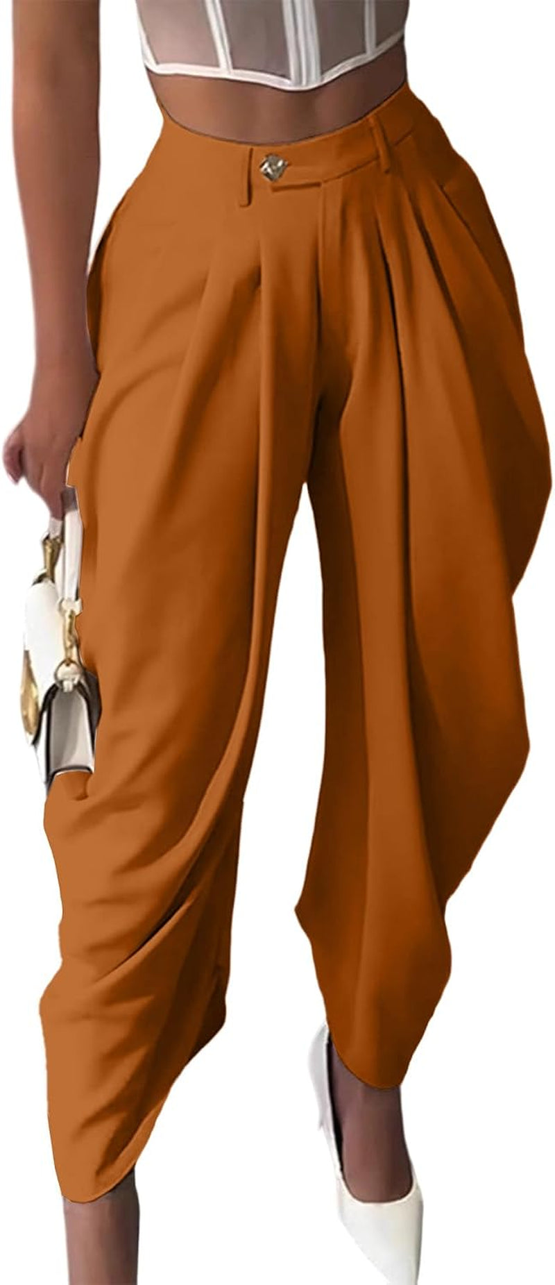 Women's High Waisted Wide Leg Dress Palazzo Pants 