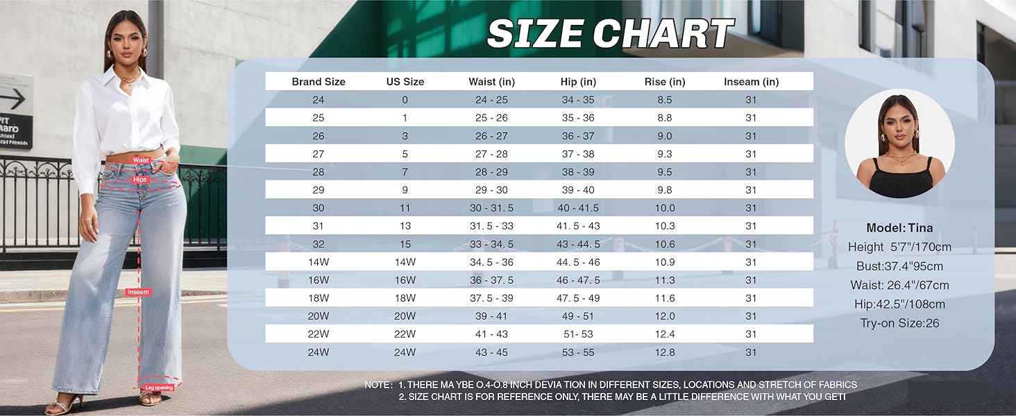 ONESO Mid-Low Rise Baggy Wide Leg Jeans for Women