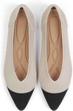 Women's Pointed Toe Knit Ballet Flats - Comfortable Dressy Slip-On Shoes